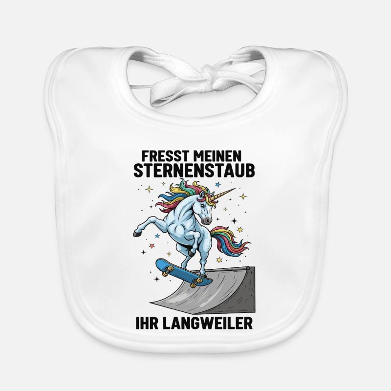 Skateboard-Einhorn Baby Bio-Lätzchen