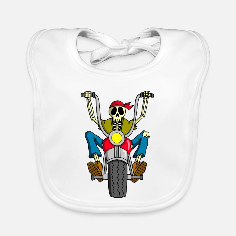 Skeleton biker Organic Baby Bibs