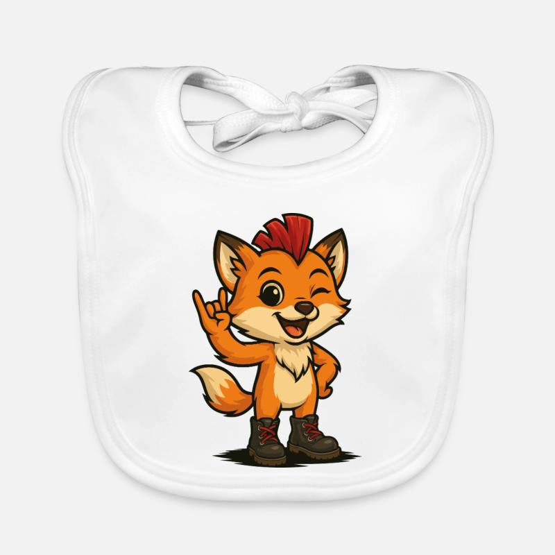 Fuchs mit Punk-Power Baby Bio-Lätzchen