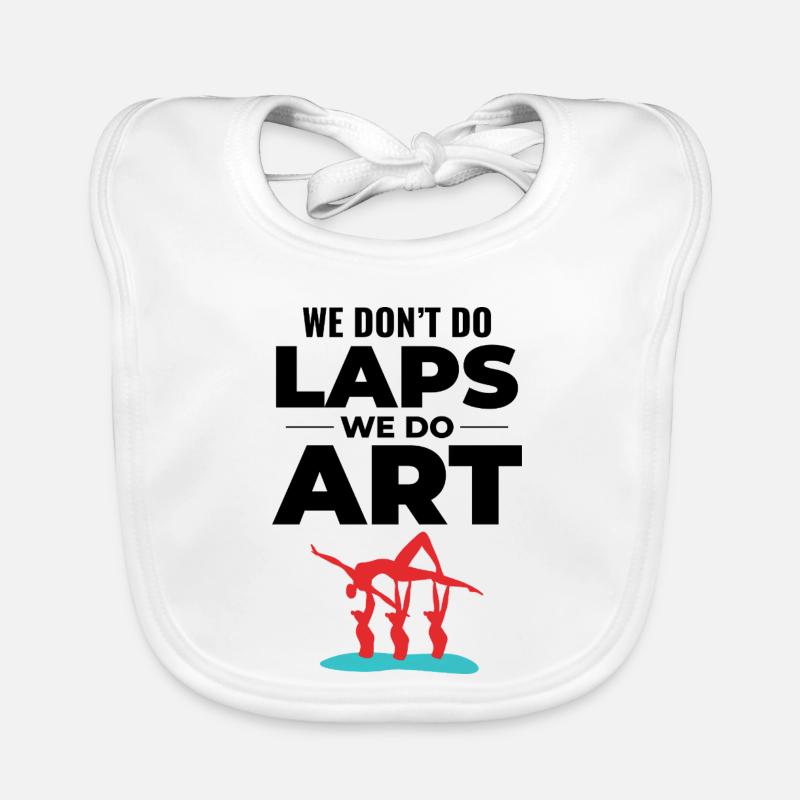 Dynamic Acrobatic Silhouette Synchronized Swimming Organic Baby Bibs