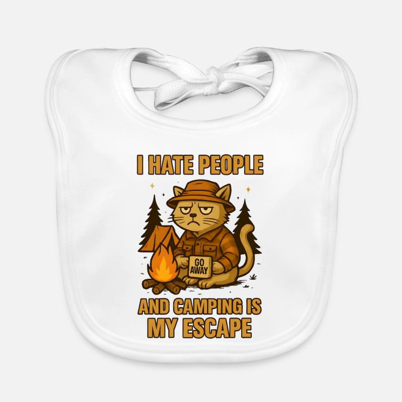 Cat Camping Vibes Organic Baby Bibs