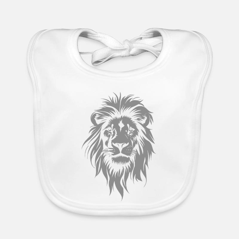 Majestueuse tête de lion de style gris Bavoir bio Bébé