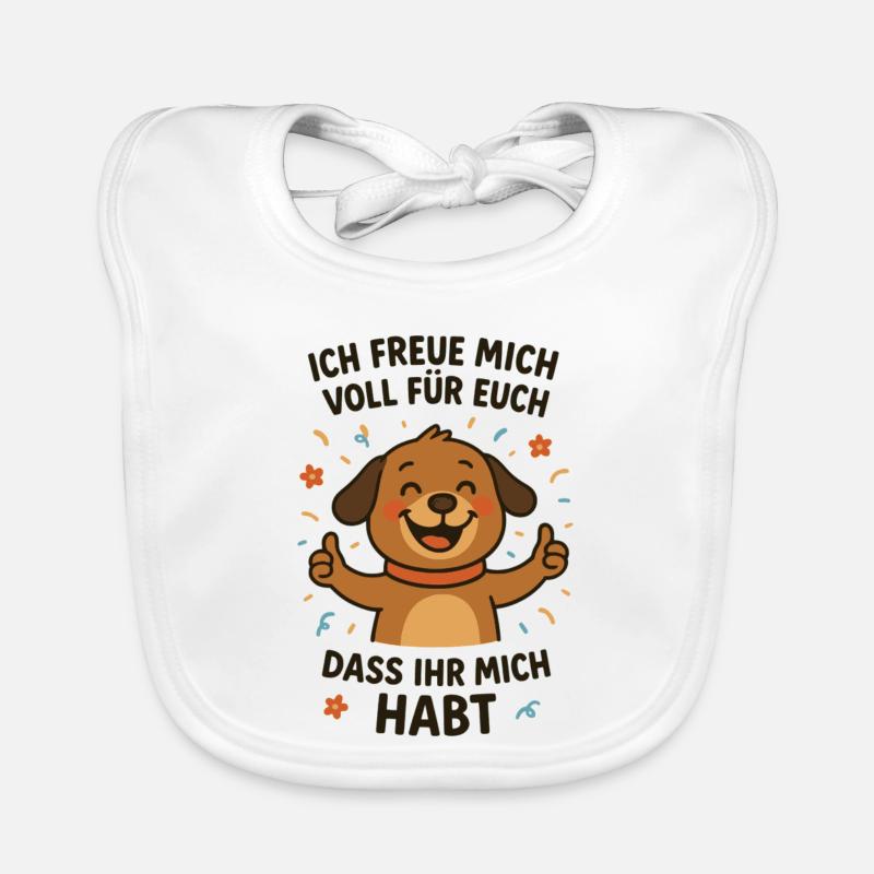 Cheerful dog with message Organic Baby Bibs