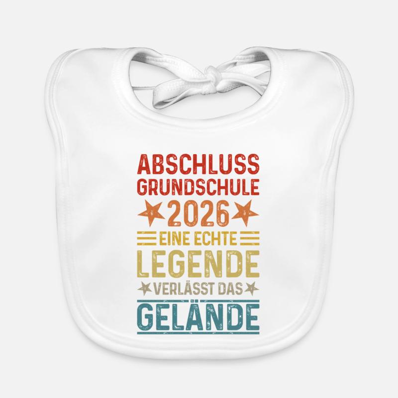 Abschluss 2026 Grundschule - Baby Bio-Lätzchen - Weiß