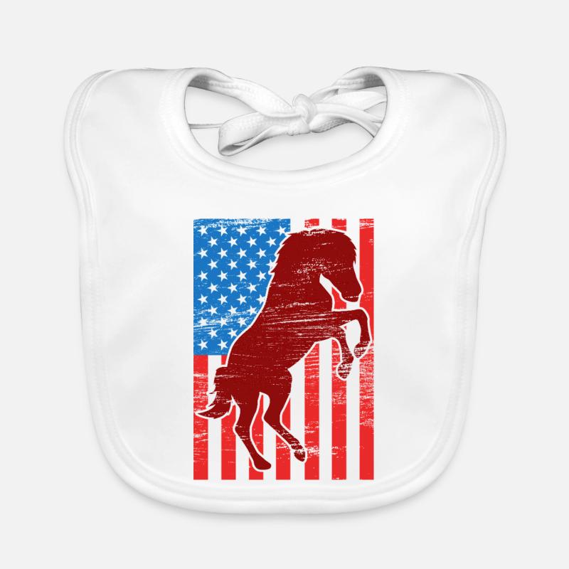 US Flag Riding Organic Baby Bibs