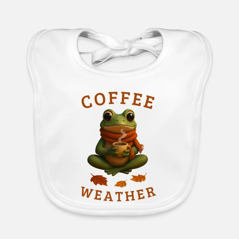 Herbstfrosch Frosch mit Kaffee Herbst Geschenkidee Baby Bio-Lätzchen
