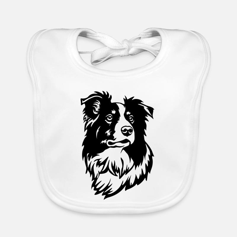 Border Collie Kopf Baby Bio-Lätzchen