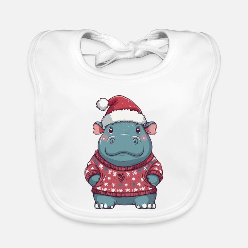 Nilpferd Weihnachten Baby Bio-Lätzchen