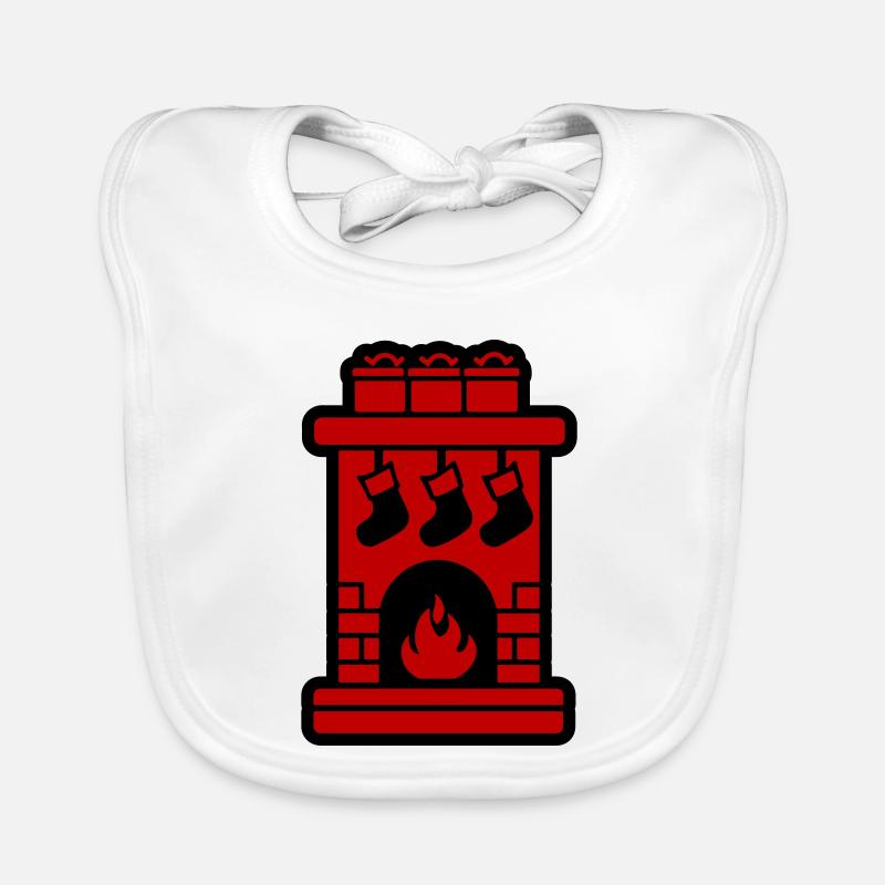 Cheminée de Noël Cheminée de Noël Bavoir bio Bébé