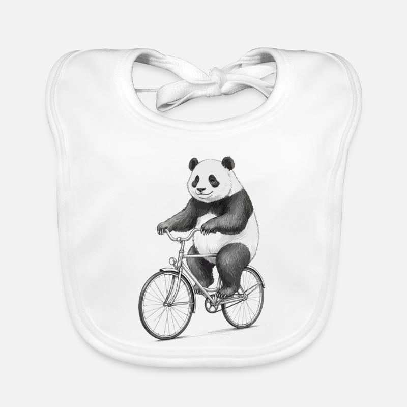 Panda à vélo Bavoir bio Bébé