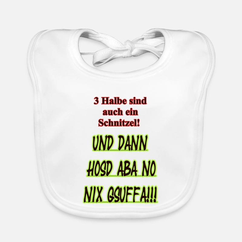 Halbe Schnitzel Spruch Shirt Baby Bio-Lätzchen