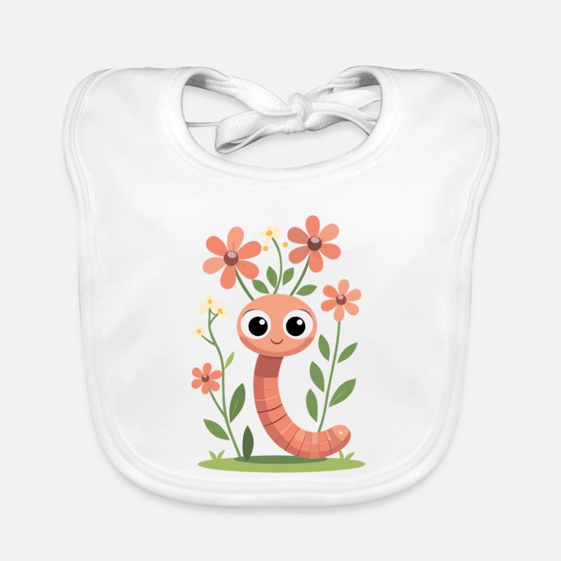 Flower-friendly worm Organic Baby Bibs