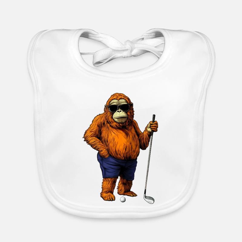 Affe Golfspieler Baby Bio-Lätzchen