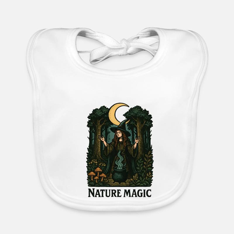 Forest Witch Moon Spell Organic Baby Bibs
