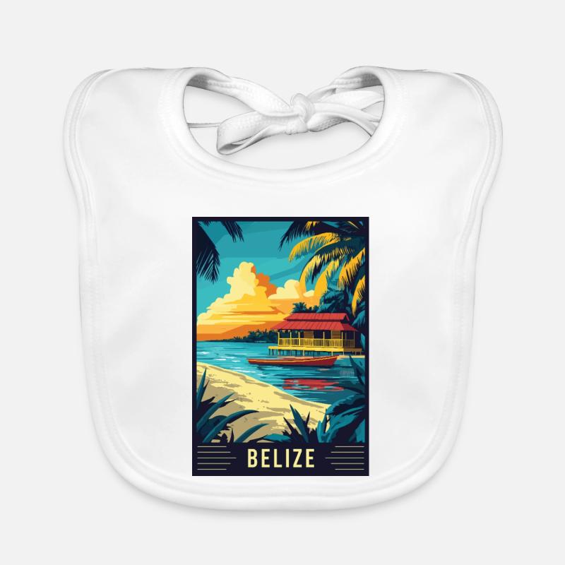 Explore Tropical Paradise of Belize Organic Baby Bibs