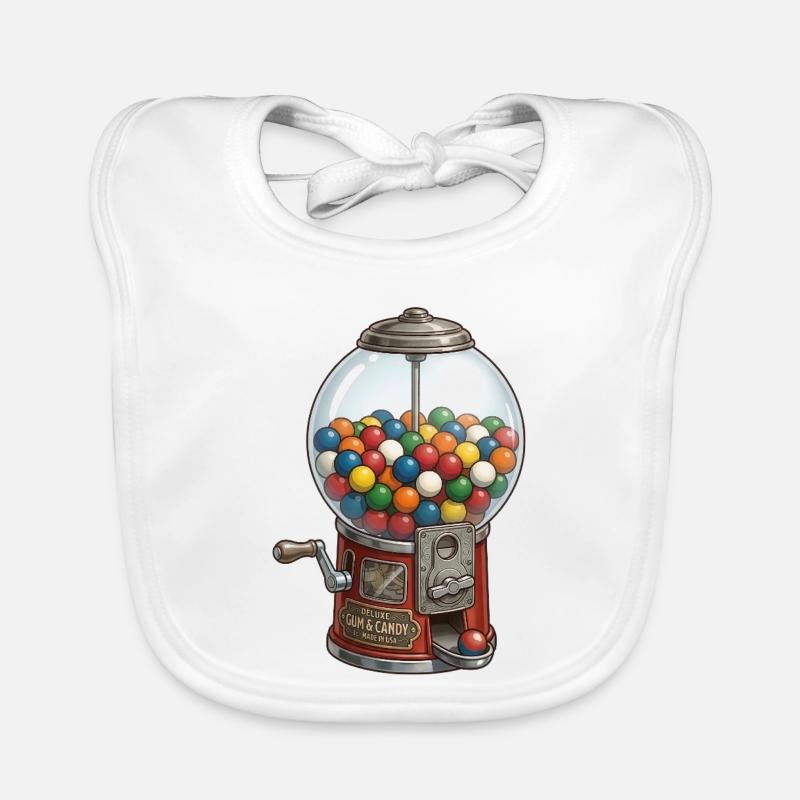 Vintage Gumball Machine Gum & Candy Organic Baby Bibs