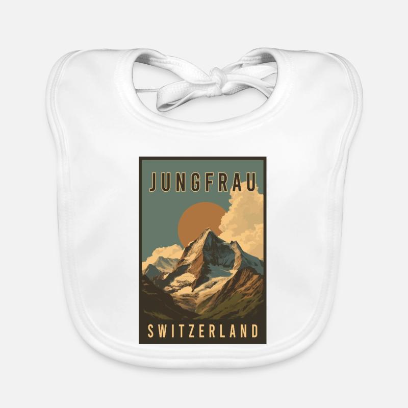 Entdecken Sie die Schweizer Landschaft Jungfrau in der Schweiz Baby Bio-Lätzchen