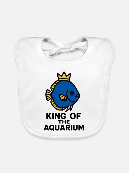 The King of the Aquarium Crowned Discus Fish - Organic Baby Bibs - white - Front