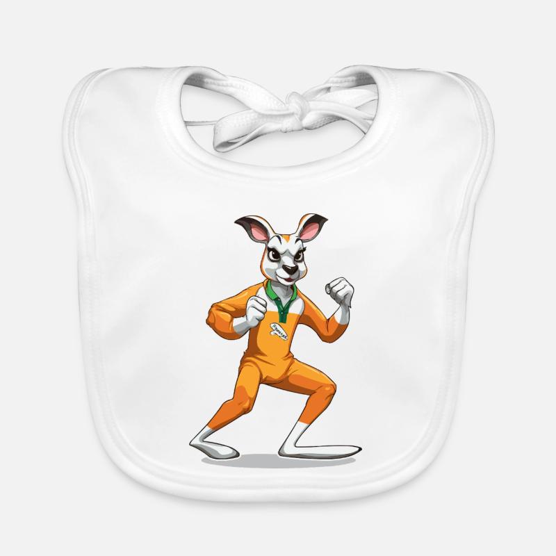 Salopette orange Kangaroo Battle Step Bavoir bio Bébé