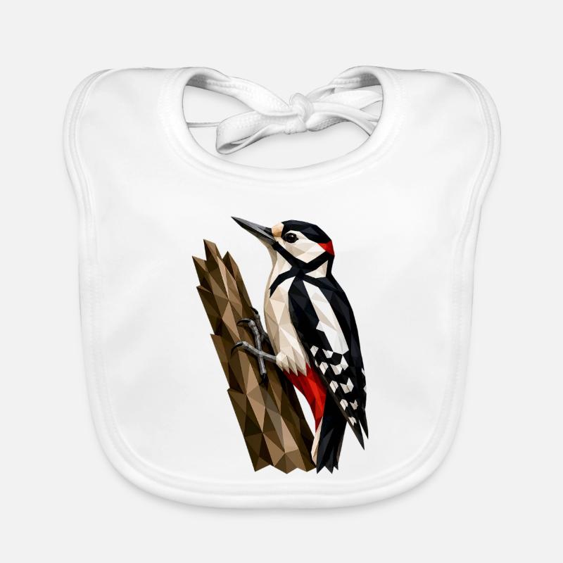 Polygonal Woodpecker Organic Baby Bibs