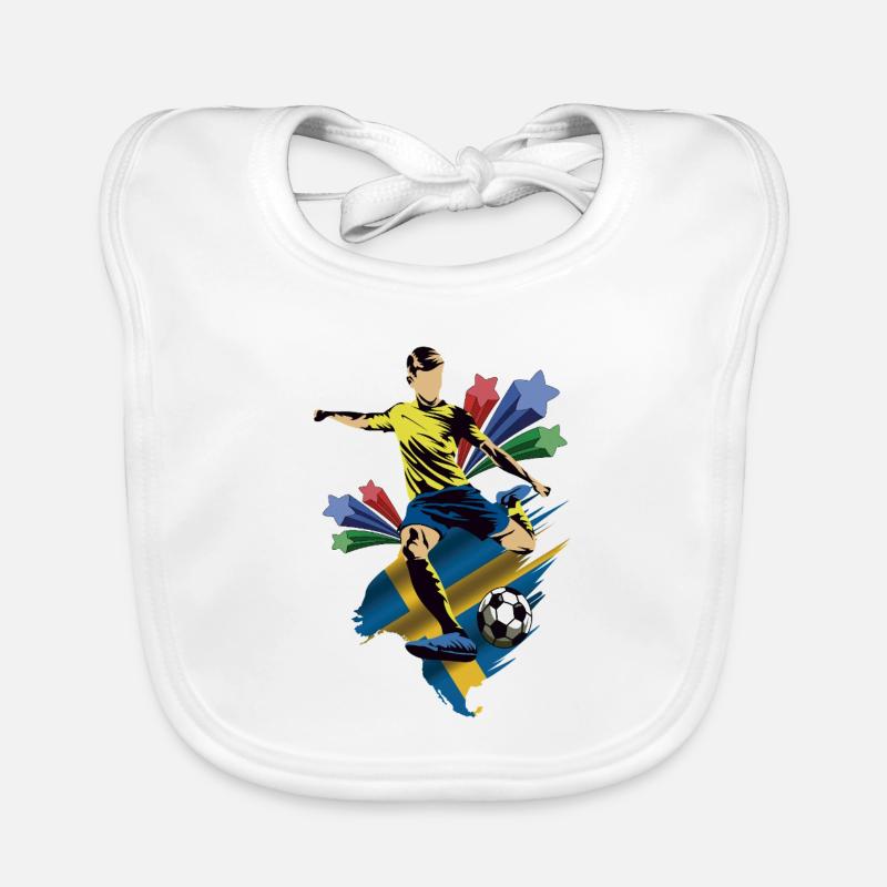Suecia - Suède - Drapeaux Bavoir bio Bébé