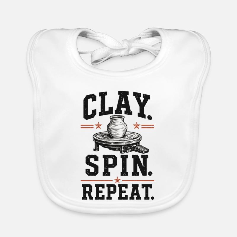 Clay Spin Repeat Ceramic Shirt Organic Baby Bibs