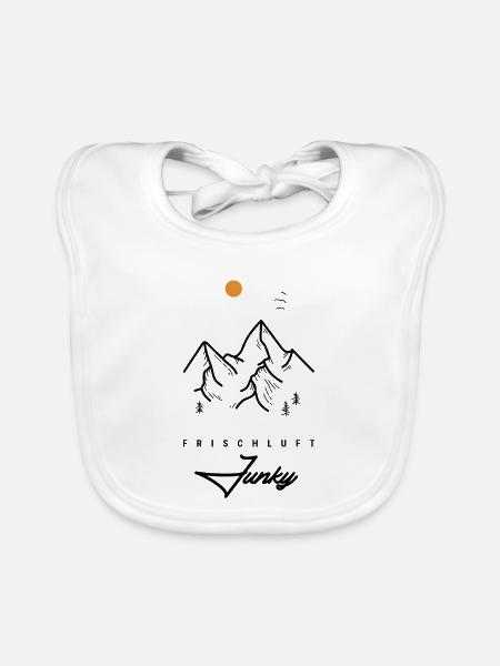 Berge - Frischluft Junky - Baby Bio-Lätzchen - Weiß