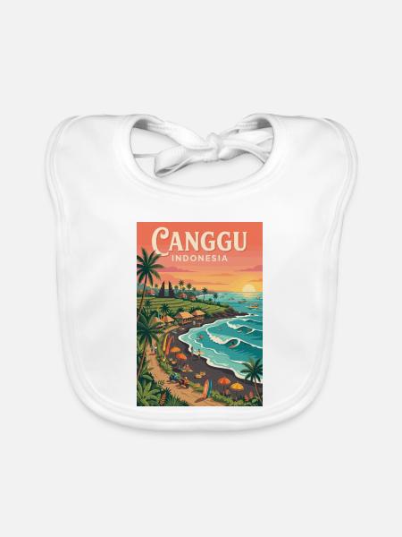 Entdecken Sie die tropische Küste, Bali und Canggu, Indonesien, - Baby Bio-Lätzchen - Weiß - Vorne