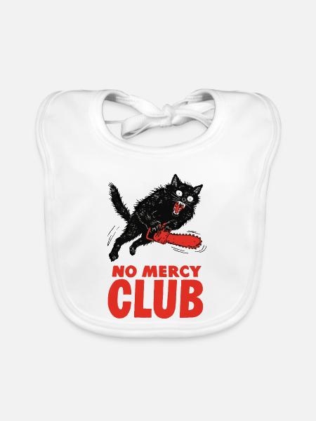 102026_-_Shirt_Design_-_No_mercy_club - Baby Bio-Lätzchen - Weiß - Vorne
