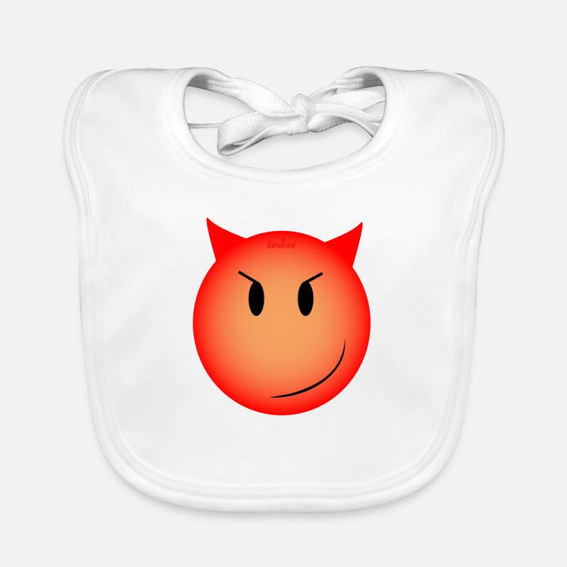 smiley diabolique - Bavoir bio Bébé - blanc