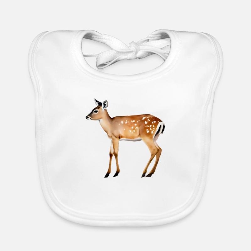 Fallow Deer with plain background Organic Baby Bibs