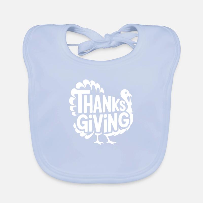 Dinde de Thanksgiving - Logo de bande dessinée vintage cool Bavoir bio Bébé