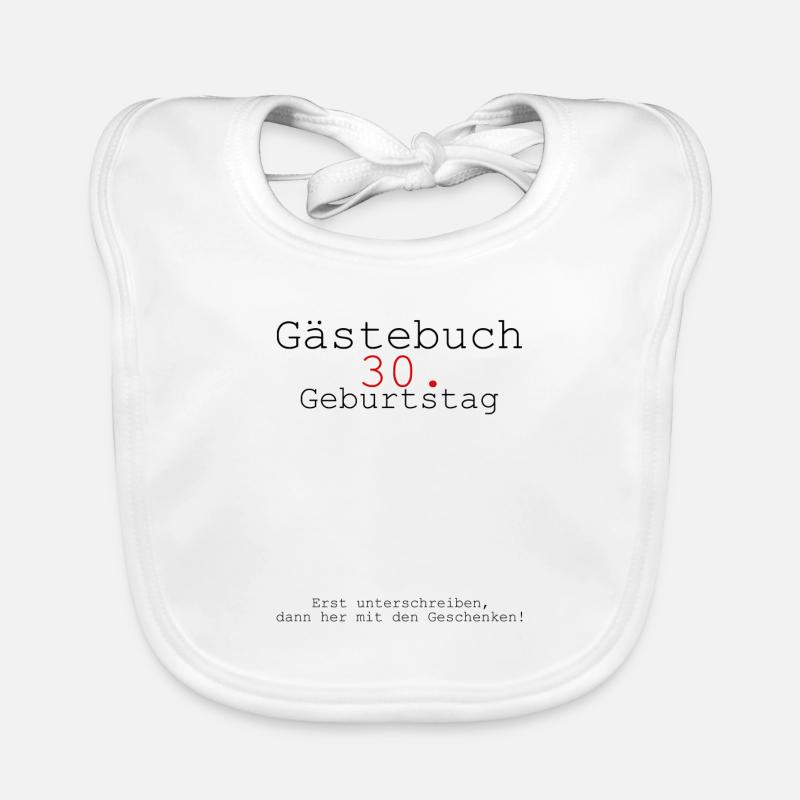 gästebuch 30. geburtstag geschenkidee Baby Bio-Lätzchen