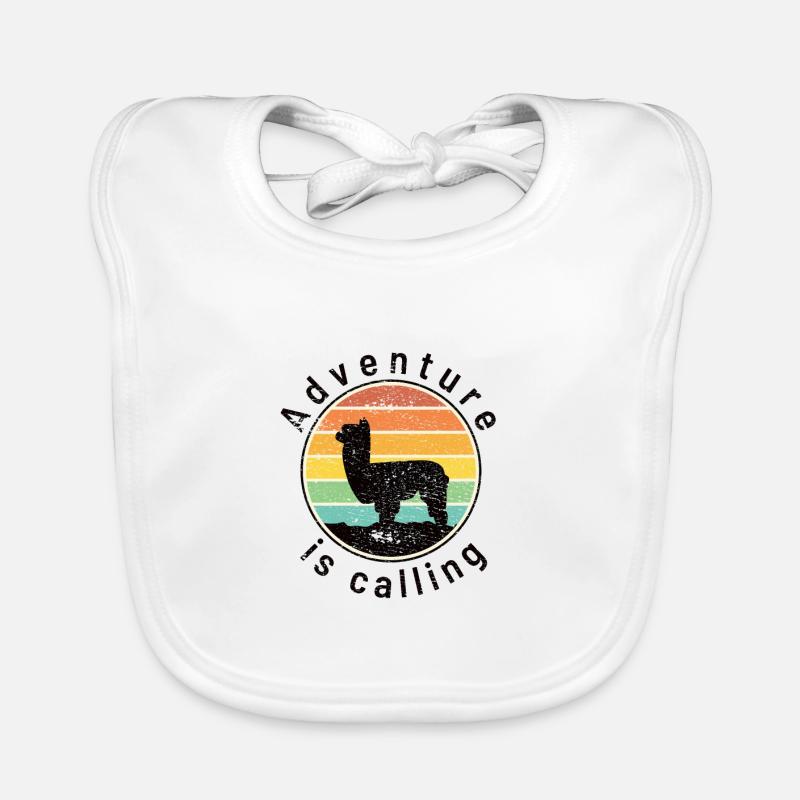 Alpaca silhouette before sunset Organic Baby Bibs