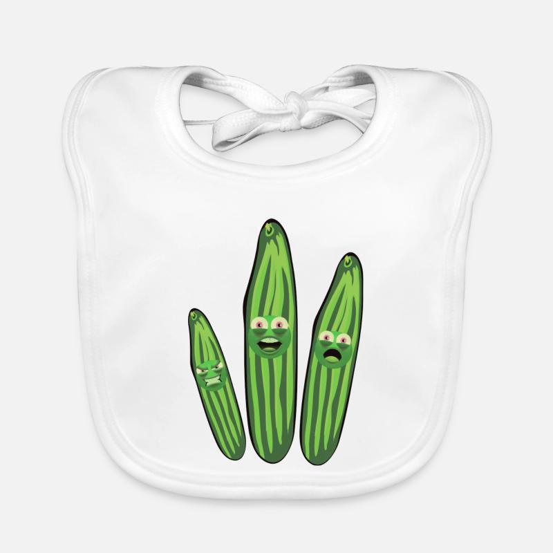 Capricious cucumber, cucumbers, comic, cucumber Organic Baby Bibs