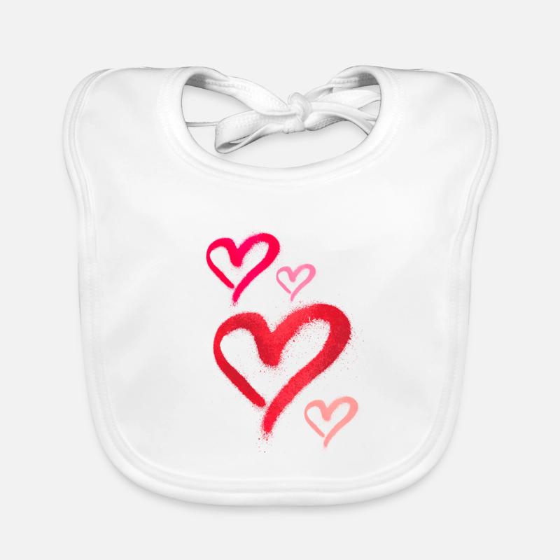 spray paint,spray,hearts,graffiti,red,pink Organic Baby Bibs