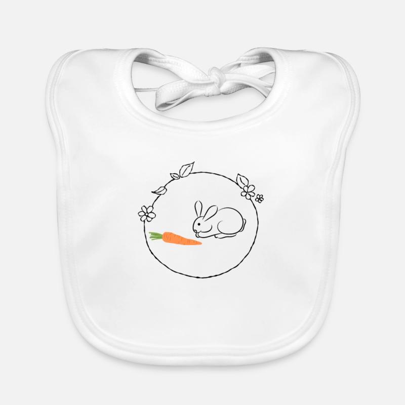 Bunny with carrot Easter gift Organic Baby Bibs