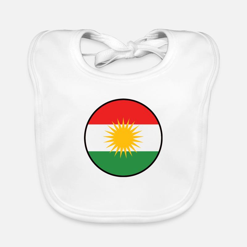 Kurdistan Flagge Bakur Bashur Rojava Rojhlt Newroz - Baby Bio-Lätzchen - Weiß