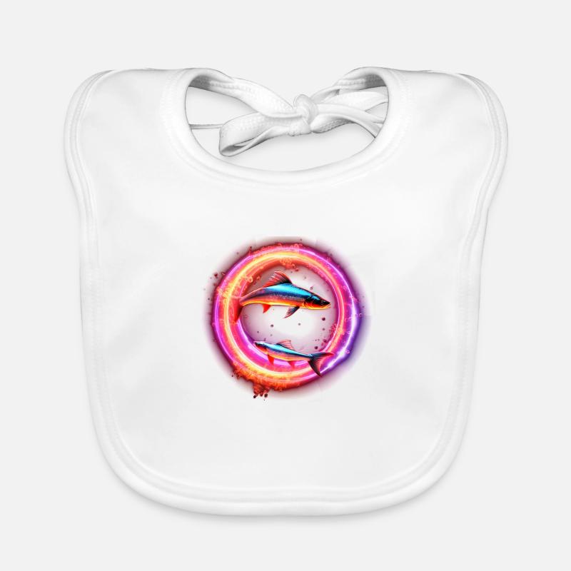 Pisces Hypno Neon Ring Organic Baby Bibs