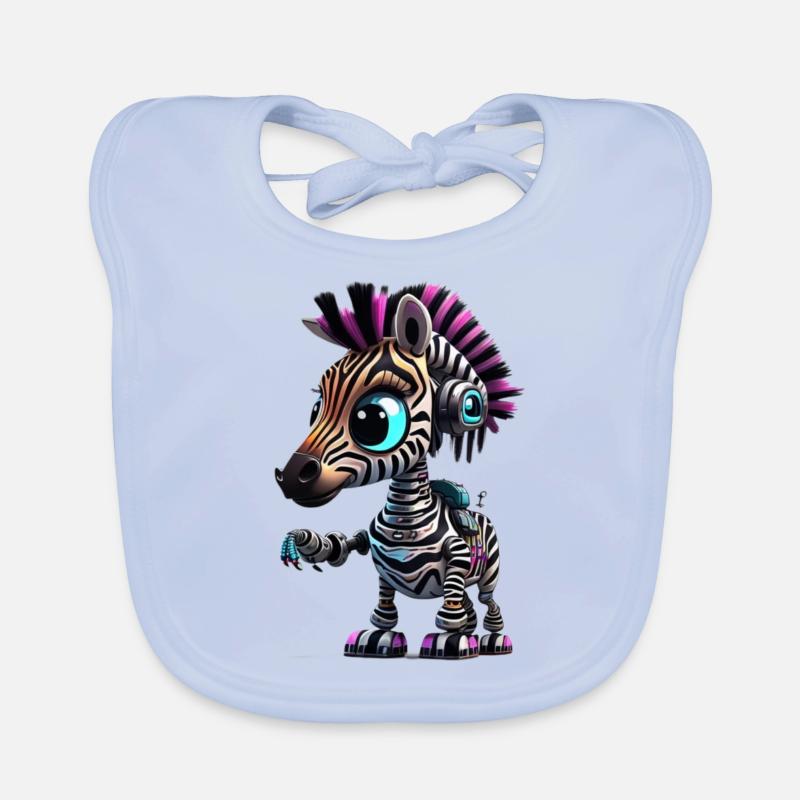 Zebra Robot Organic Baby Bibs