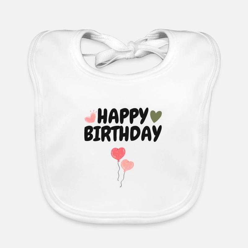 Bon anniversaire - Bavoir bio Bébé - blanc