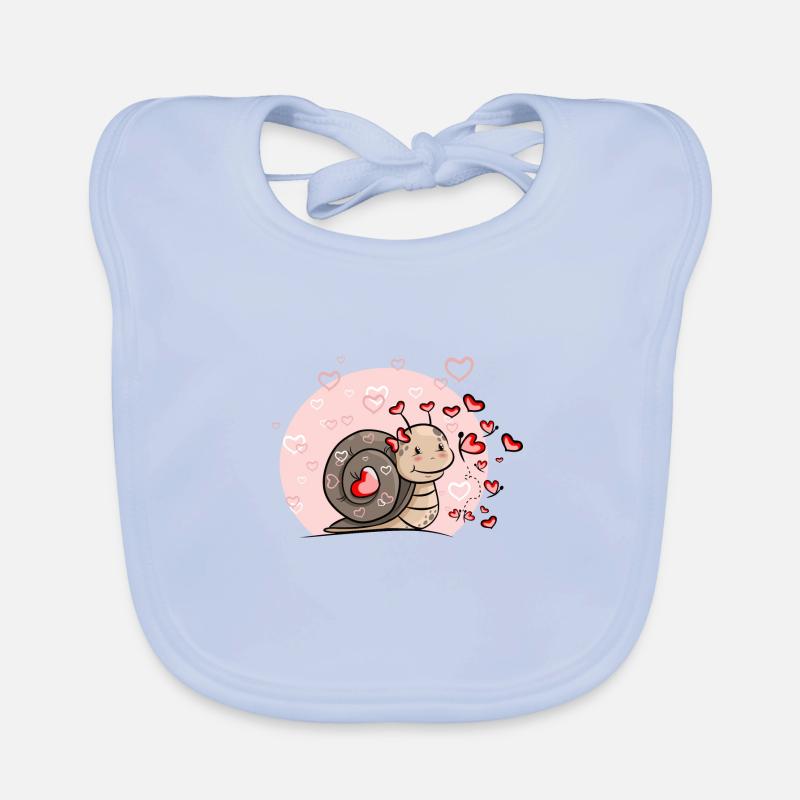 Escargot avec des cœurs Bavoir bio Bébé