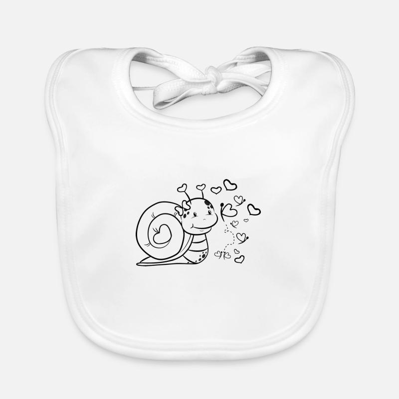 Snail with a heart Organic Baby Bibs