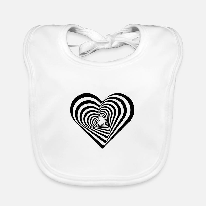 Heart Illusion - Illusion d’optique Bavoir bio Bébé