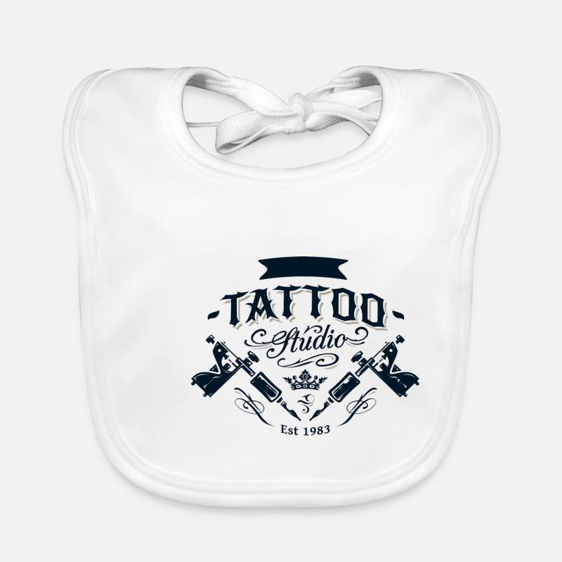 Cadeau de conception de tatouage rock n roll élégant Bavoir bio Bébé