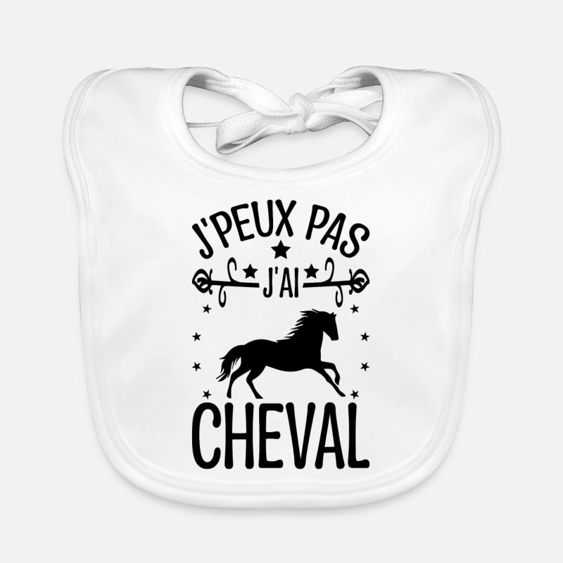 Je Peux Pas J'ai Cheval Bavoir bio Bébé