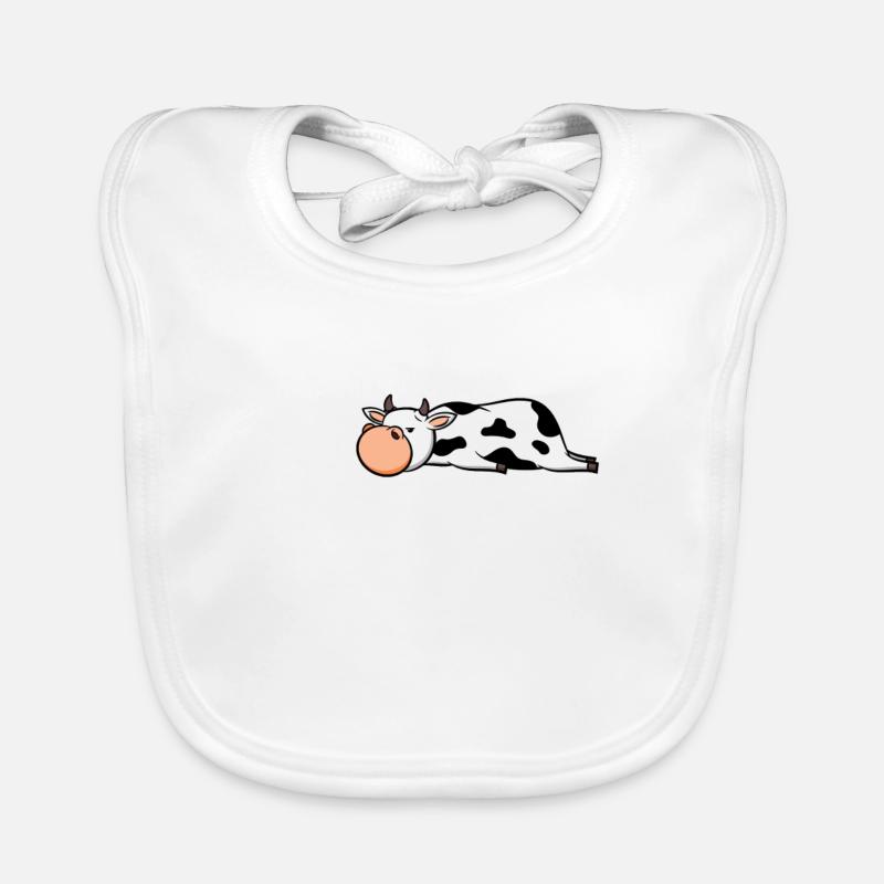 Müde Kuh | Geschenk niedlich süß Tierliebe Baby Bio-Lätzchen