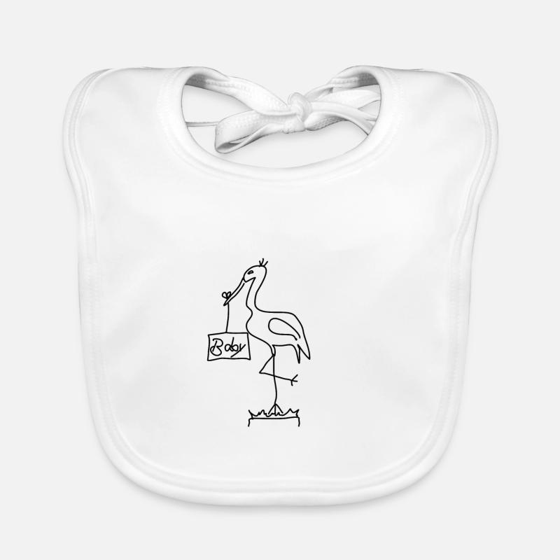 Storch mit Babyschild Schwangerschaft Geschenk Baby Bio-Lätzchen