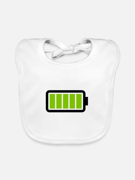 Batterie - Baby Bio-Lätzchen - Weiß - Vorne
