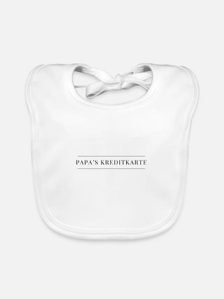 Papas Kreditkarte - Baby Bio-Lätzchen - Weiß - Vorne